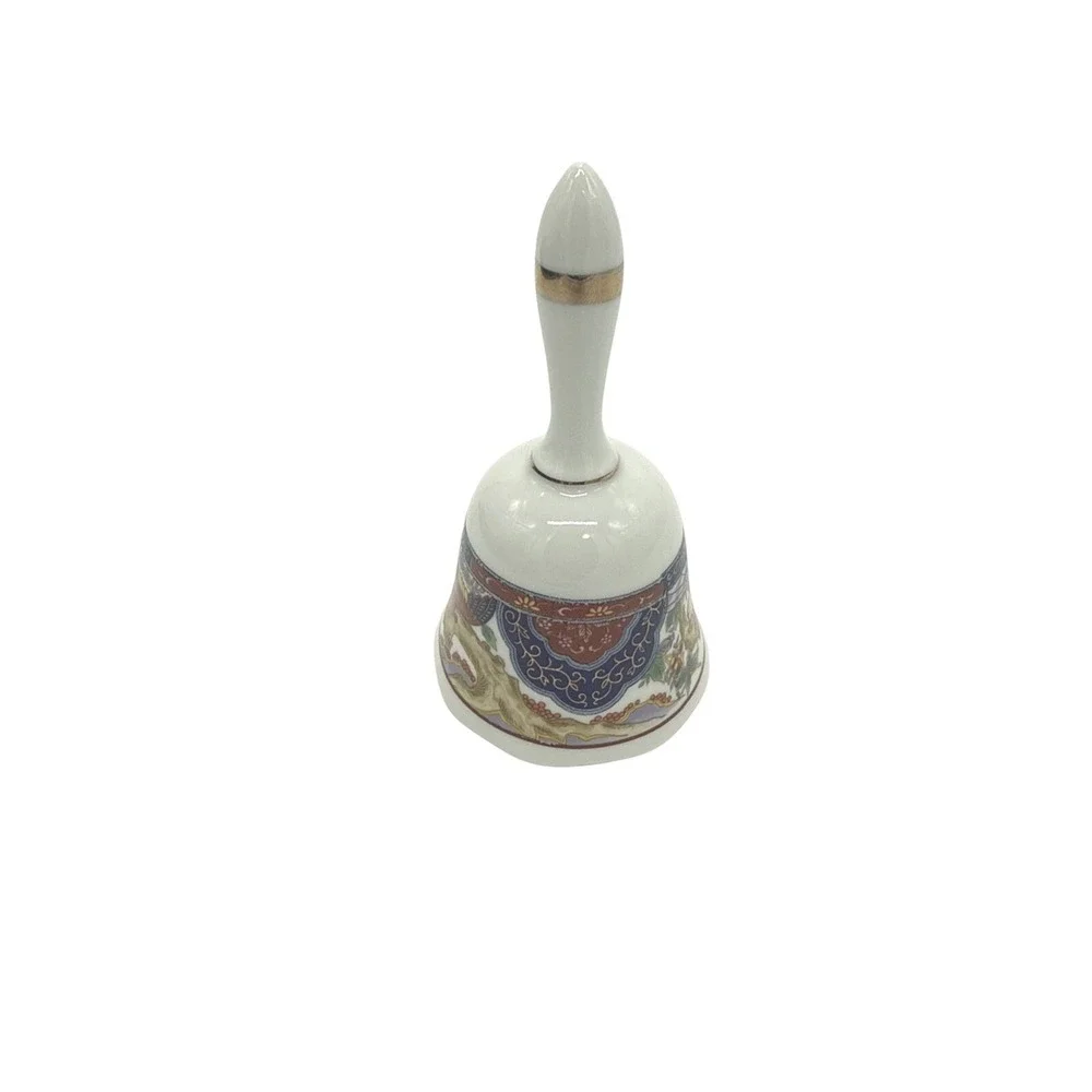 Heritage Mint Vintage Imari Porcelain Dinner Bell Gold Trim Hand Painted